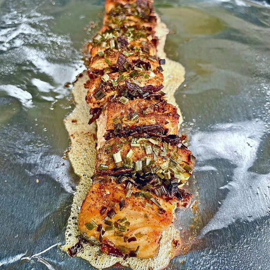CRISPY HASSLEBACK SALMON