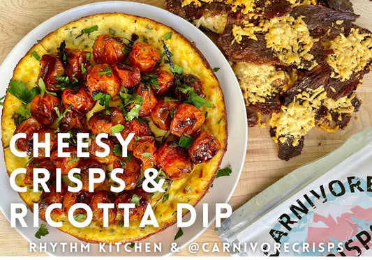 Baked Ricotta Dip & Cheesy Crisps