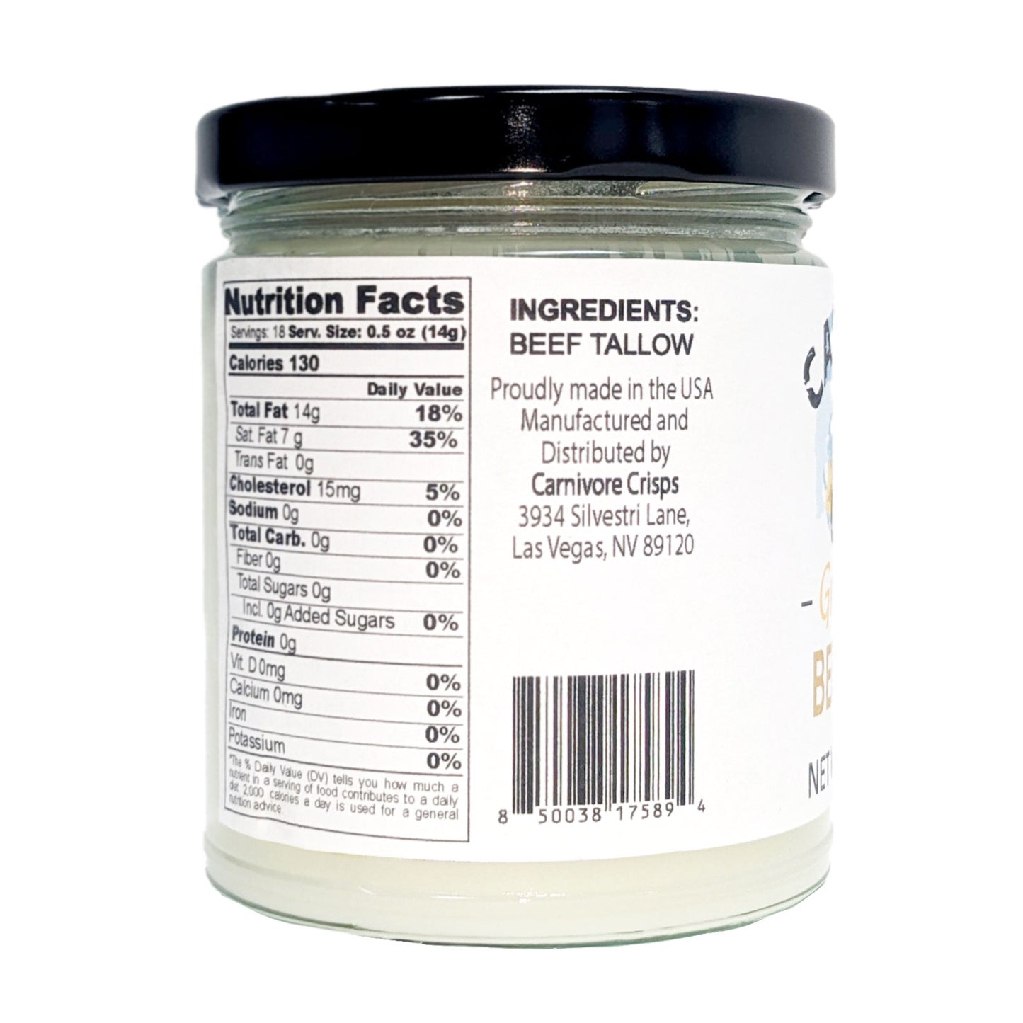 Carnivore Crisps Grass Fed Beef Tallow 9oz