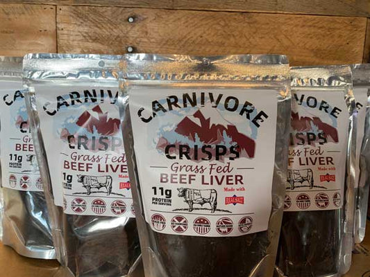 Carnivore Crisps 6 Bags of 1.5 oz Beef Liver Crisps