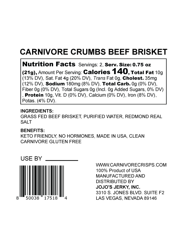 Carnivore Crumbs 1.5 oz brisket