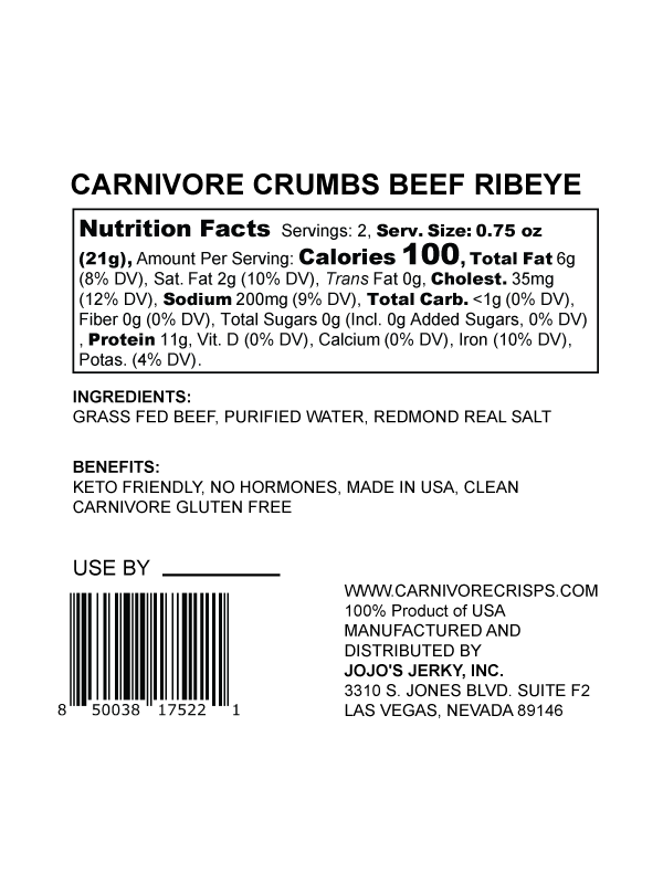 Carnivore Crumbs 1.5 oz ribeye