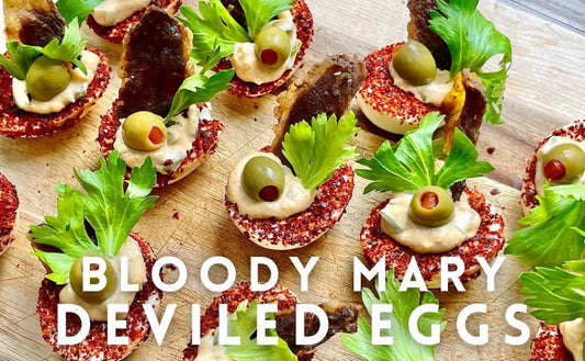 Bloody Mary Deviled Eggs